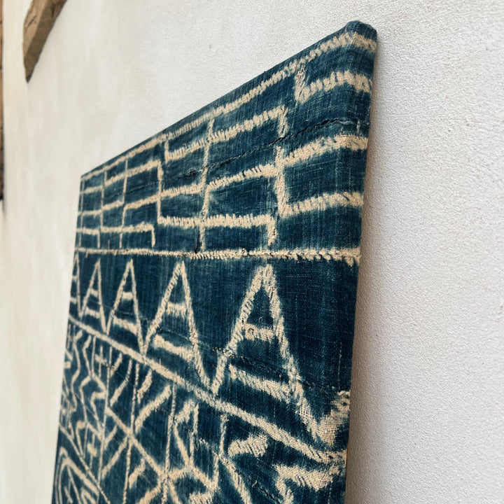 Antique Tribal Indigo Textile Artwork | 120 X 90