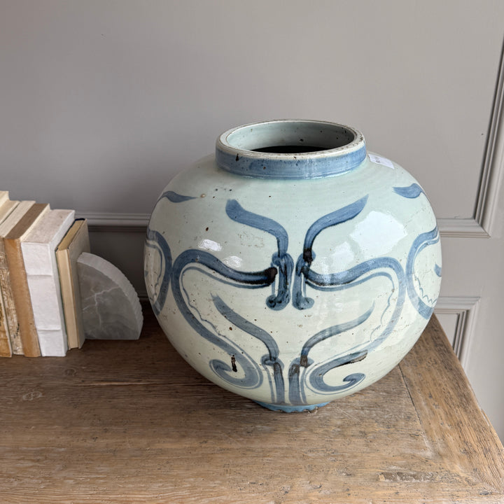 Porcelain Hand-Painted Blue & White Vase | May