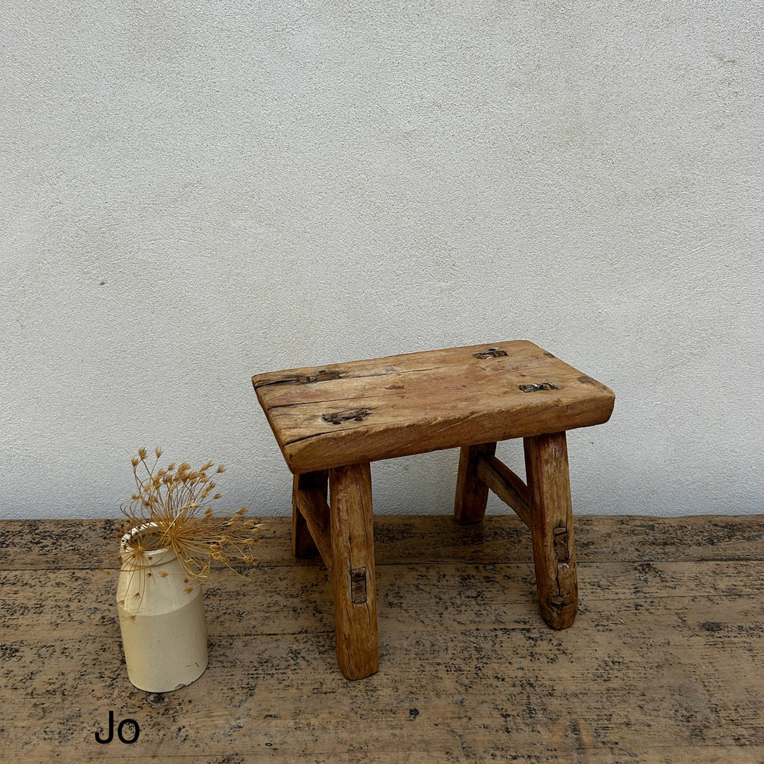 Antique rustic wood footstool (Select from photo)
