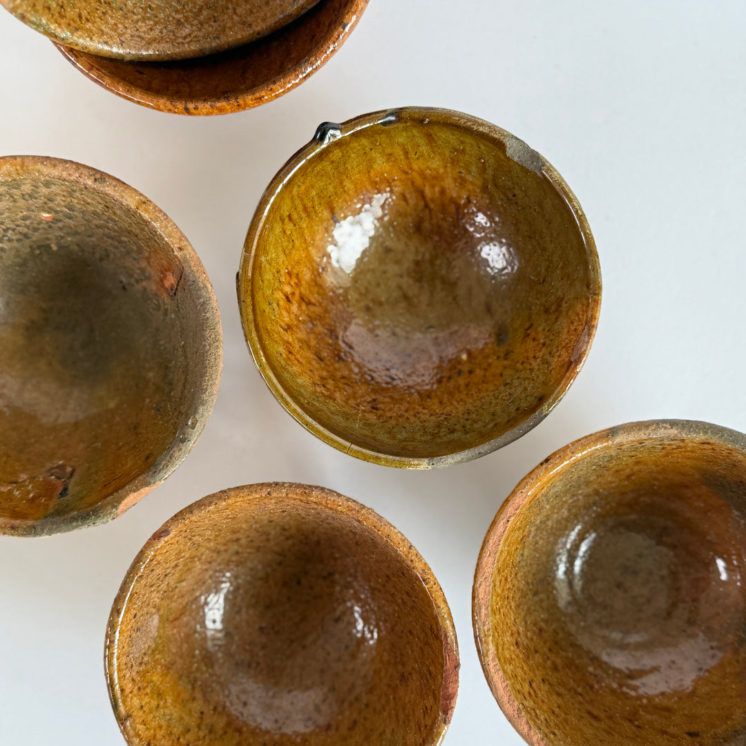 Stoneware ochre hand made bowl