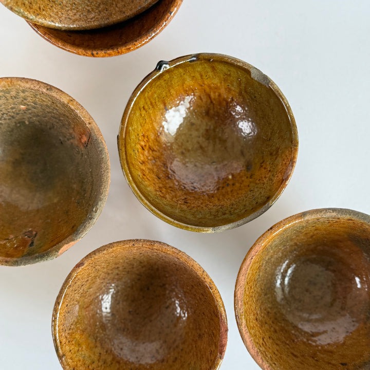 Stoneware ochre hand made bowl