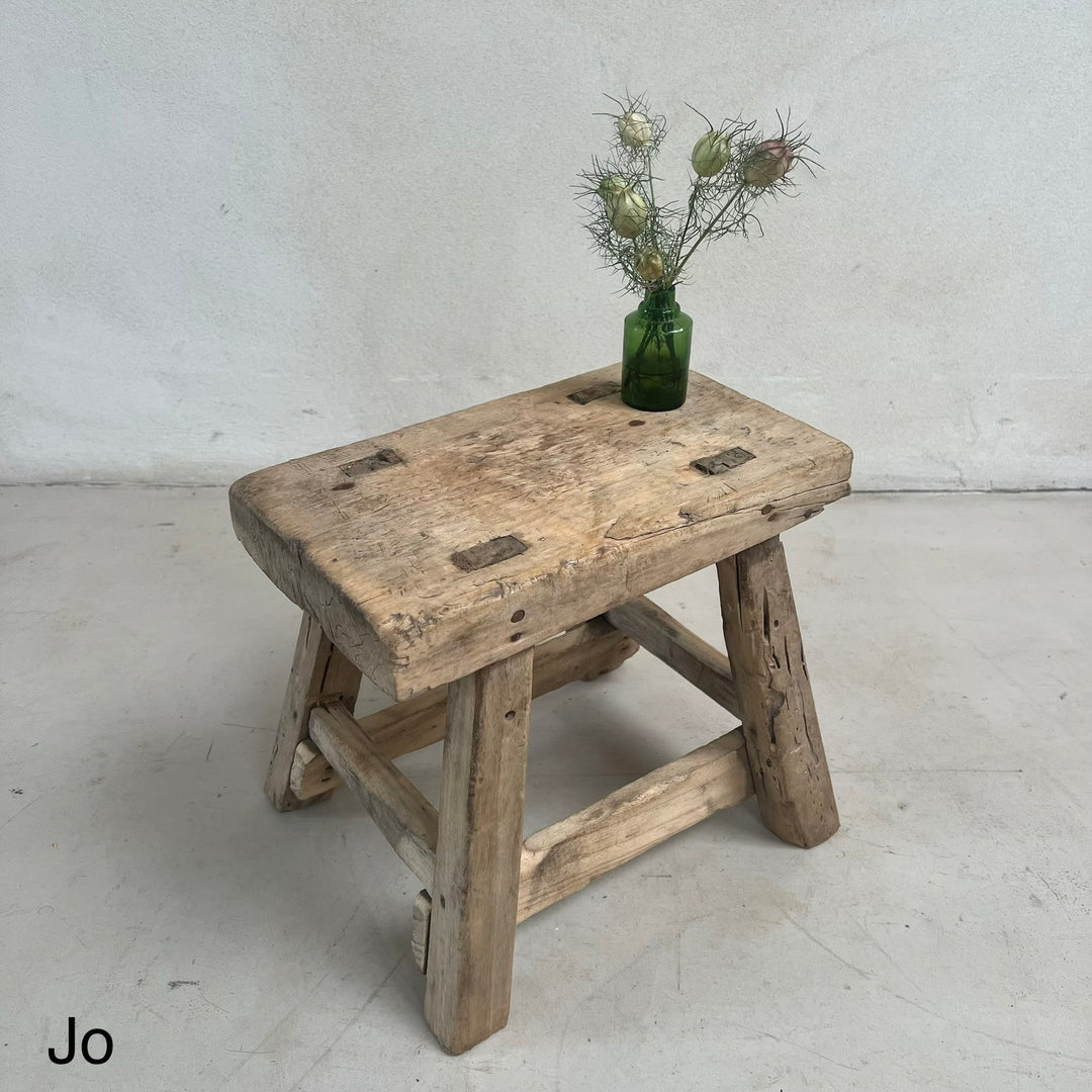 Antique rustic wood footstool (Select from photo)