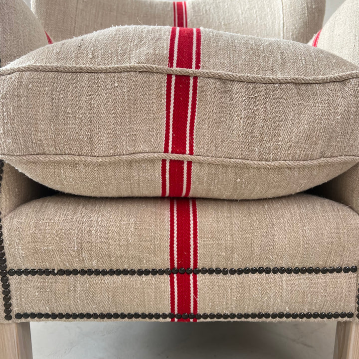 French Grain Sack Linen Armchair No:2