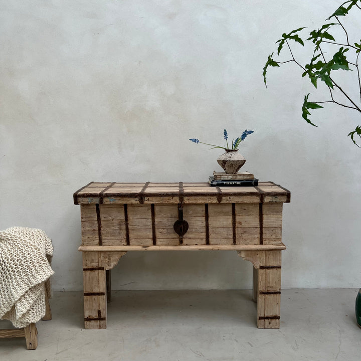 White Washed Teak Lift-Top Console Table | Neilah