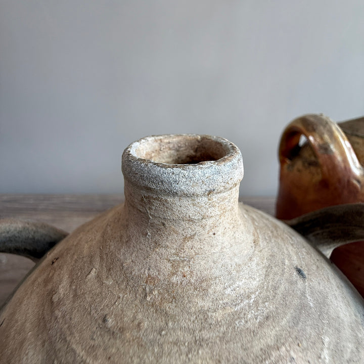Antique French Two Handle Stoneware Storage Jar