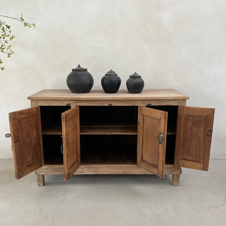 Small Rustic Vintage Sideboard with Metal Panels | Avani