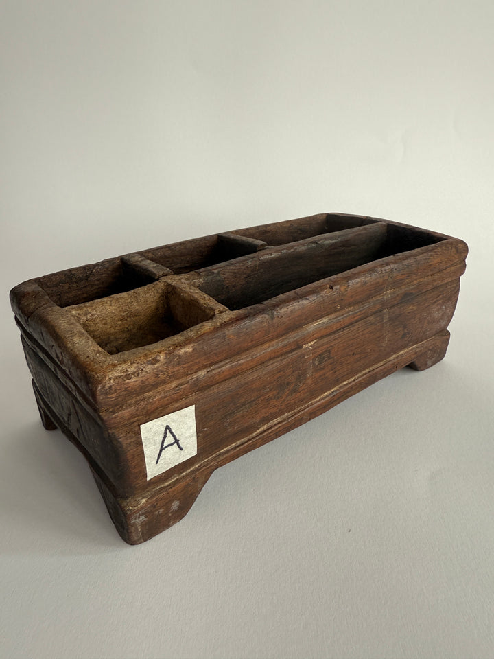 Rustic Antique Wooden Spice Tray