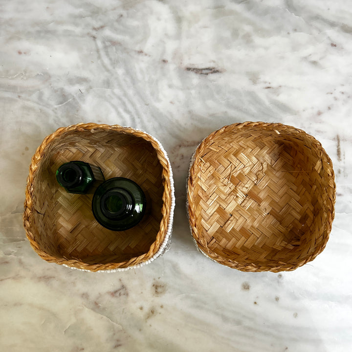 Handwoven beaded storage box | Laili