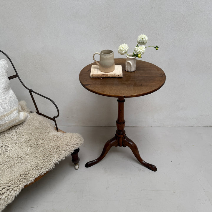 Antique Victorian Round Elm Table