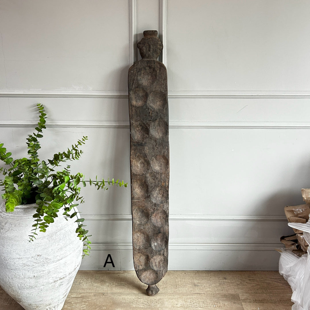 Large Rustic Wooden Spice Tray with Face | Candra