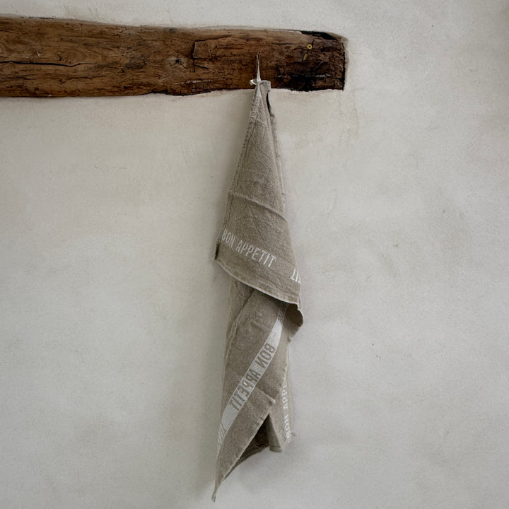 Bon Appetit Tea Towel Natural & White