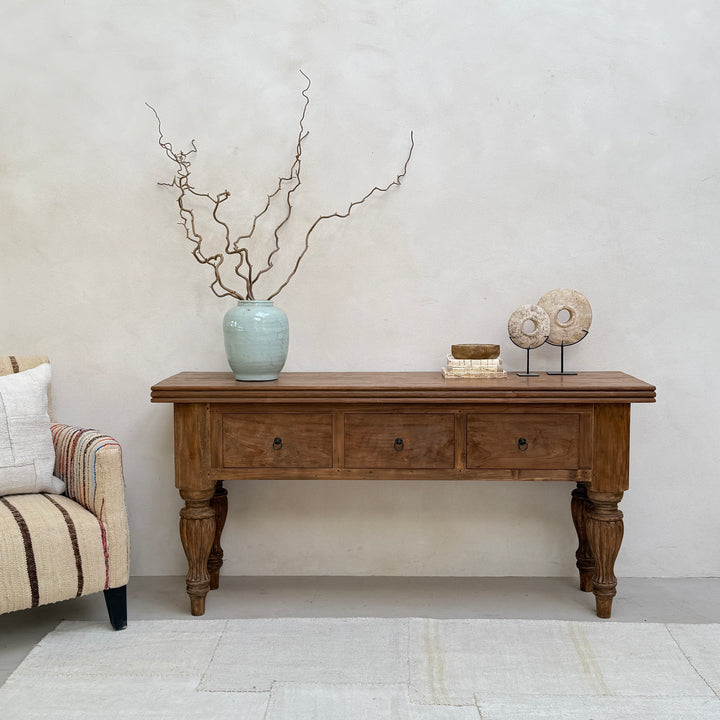 Reclaimed dark wood entrance hall table