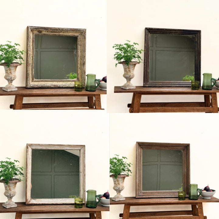 Vintage Reclaimed Architectural Square Wall Mirror | Ashley