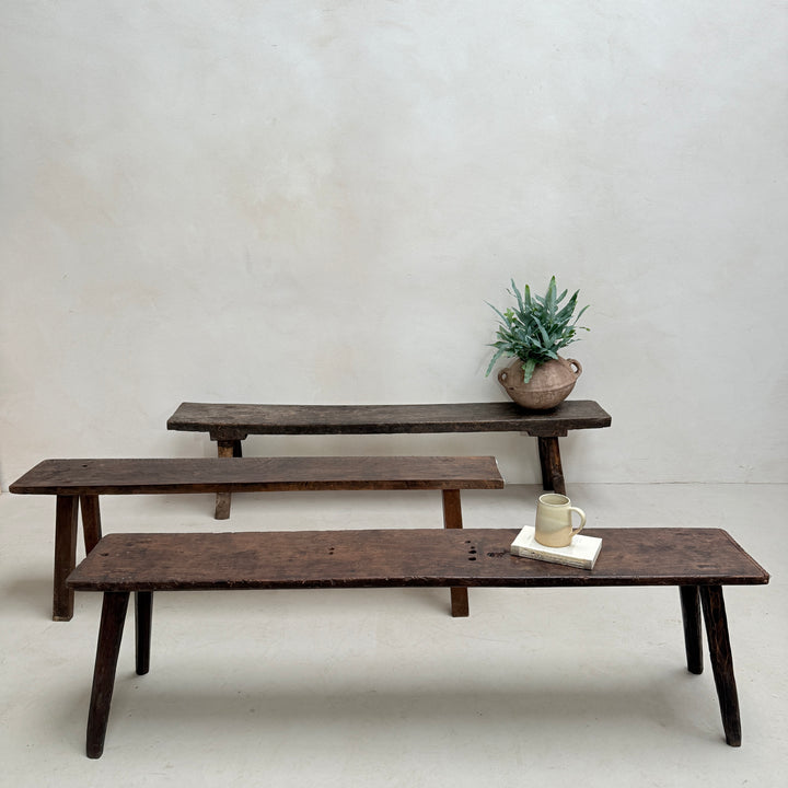 Choice of unique antique dark wood benches