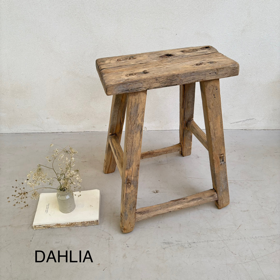 Rustic Wood Antique Stool (select from photo)