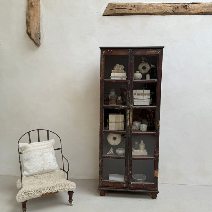 Antique Slender glazed cupboard Hendricks