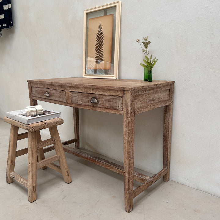 Vintage Whitewashed Teak Dressing Table | Yasmin