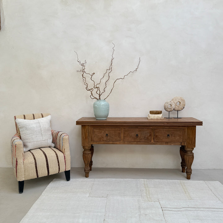 Reclaimed dark wood entrance hall table