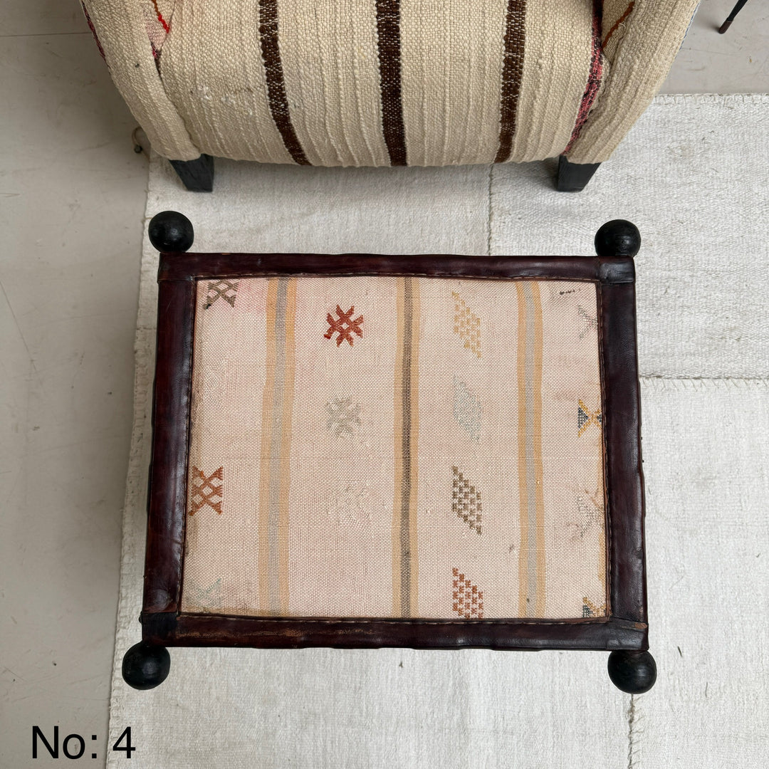 Antique Nomadic Textile Footstool