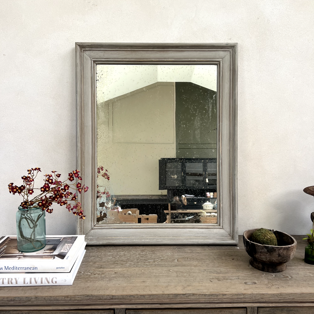 Antique Grey French Fox Mirror Aimee