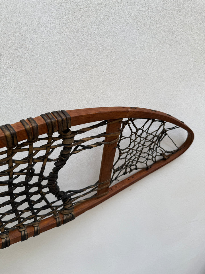 Antique Wooden and Leather Snowshoes