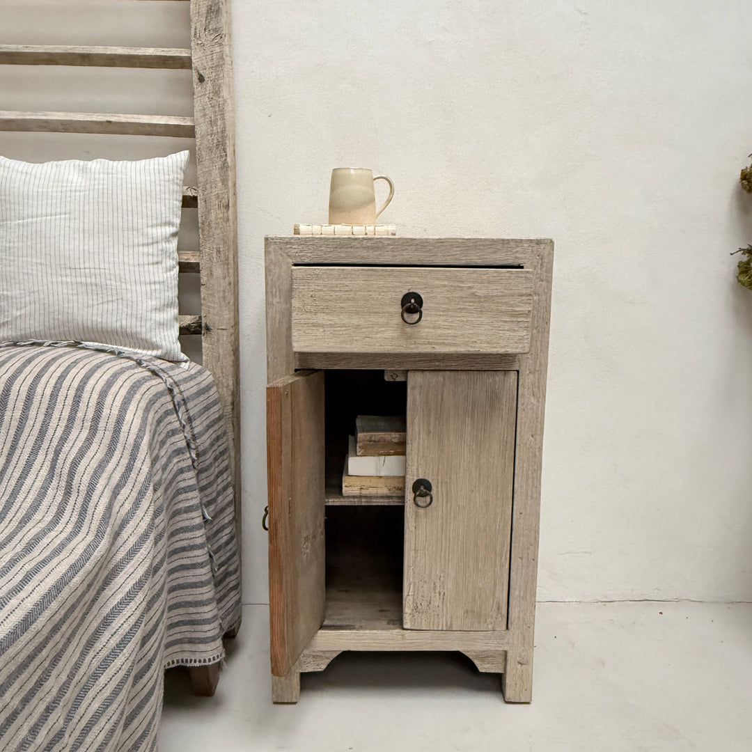 Pair of Reclaimed wood bedside tables Burgess