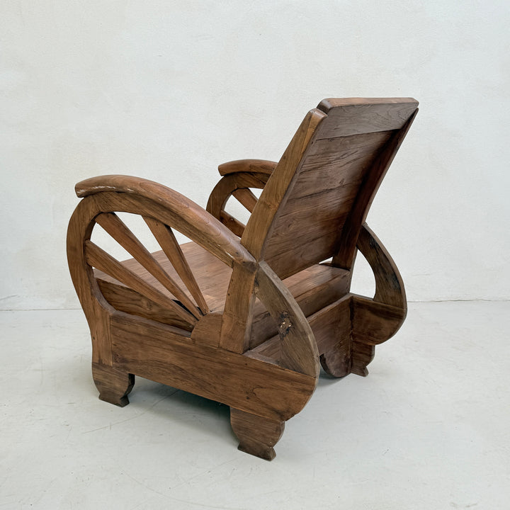 Antique Art Deco Wooden Armchair