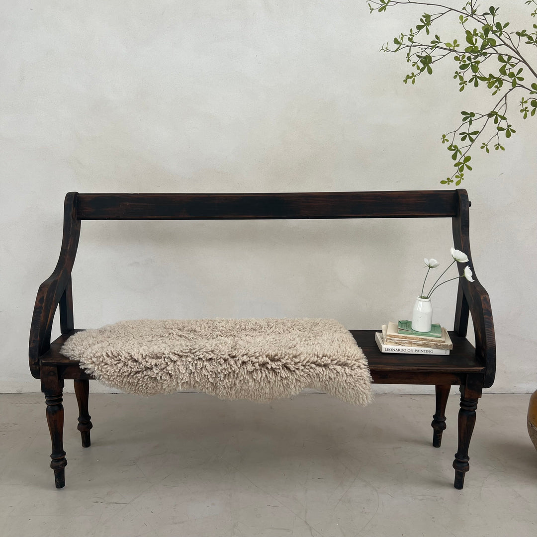 Vintage Dark Pine Church Bench | Ophelia