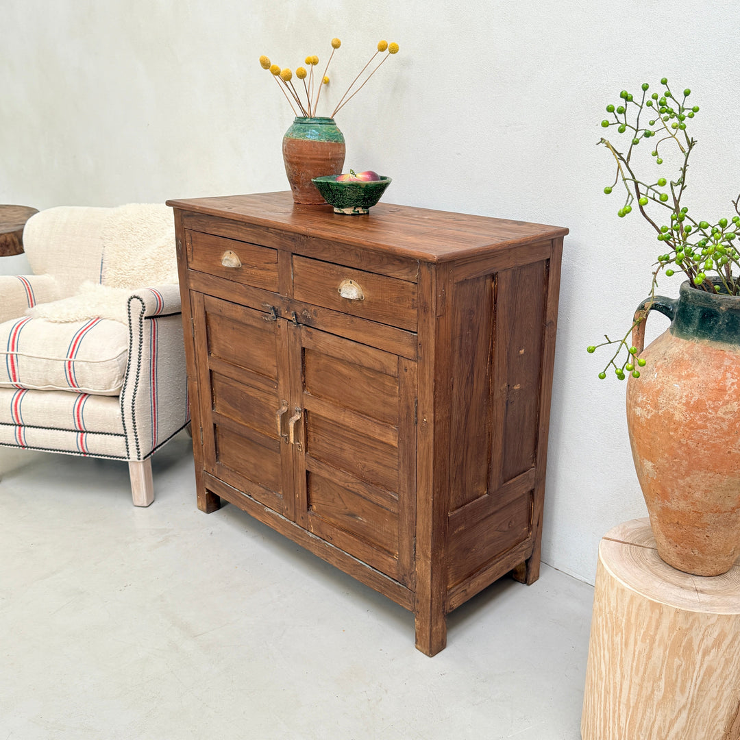 Small Antique Dark Wood Cupboard | Miles