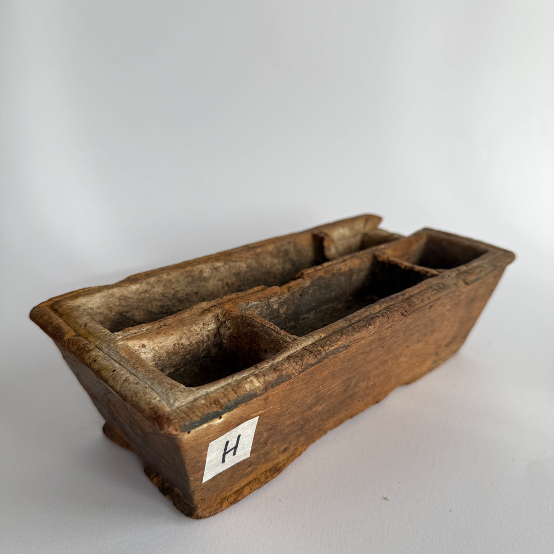 Rustic Antique Wooden Spice Tray