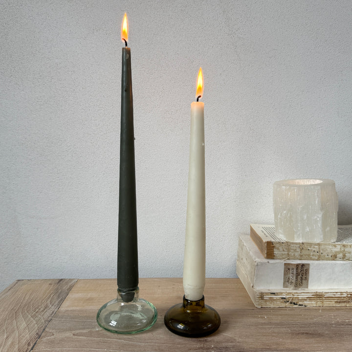 Short Glass Candle Holder