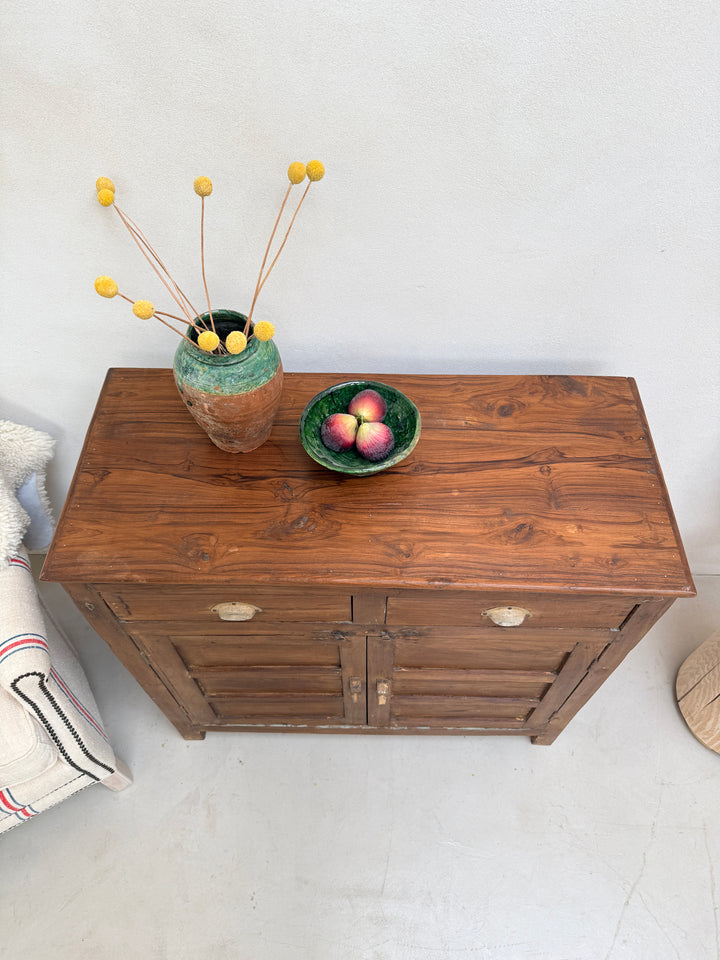 Small Antique Dark Wood Cupboard | Miles