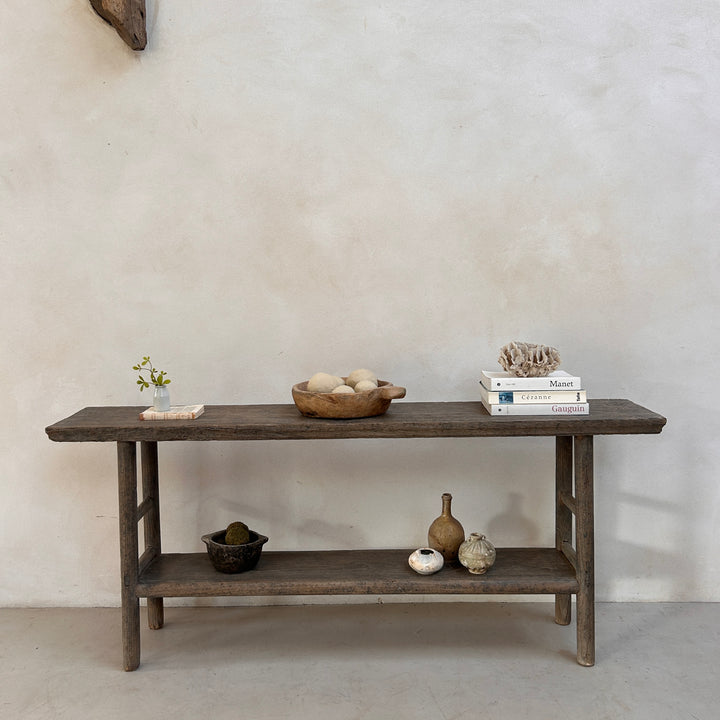 Antique rustic elm console table | Gus