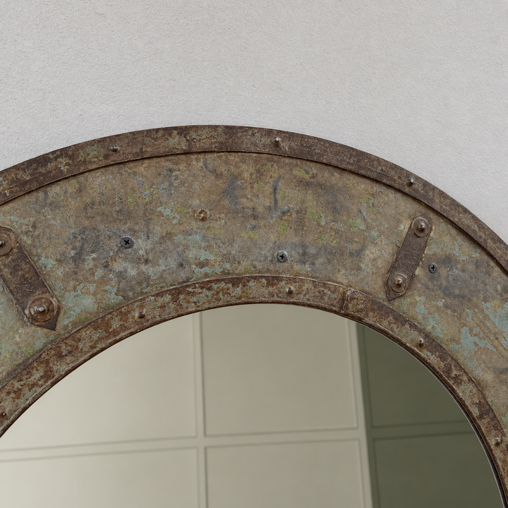 Vintage Nautical Metal Round Mirror | Alba