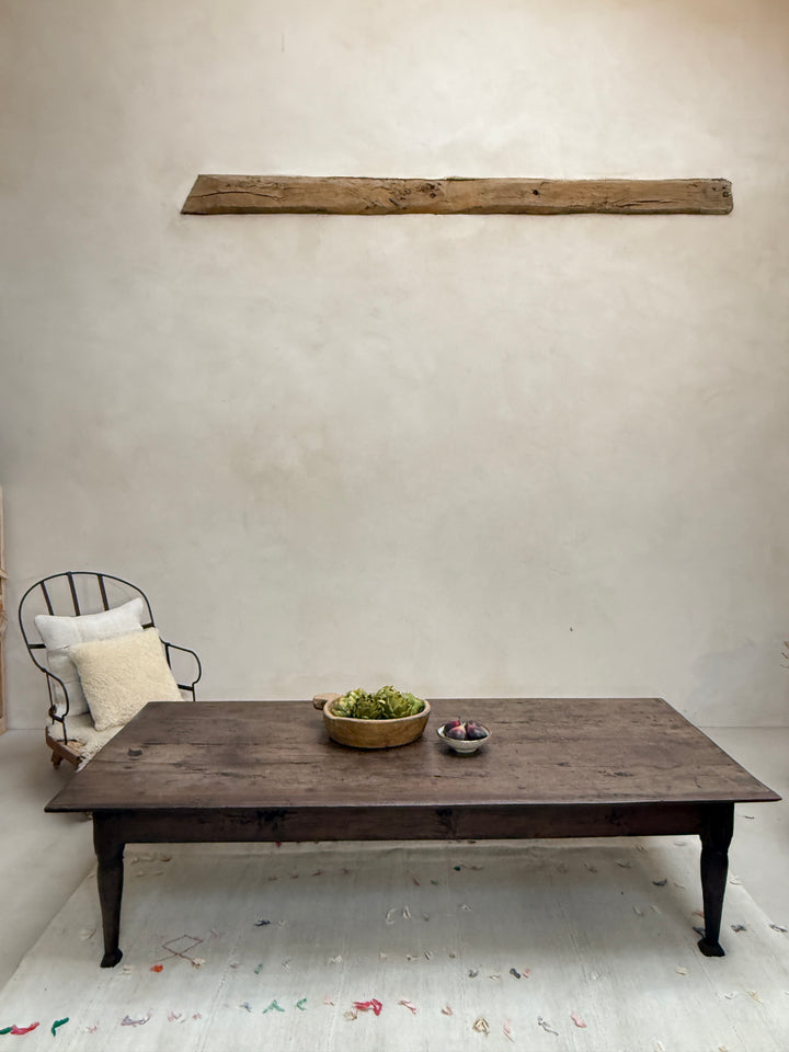 Extra large dark antique oak coffee table