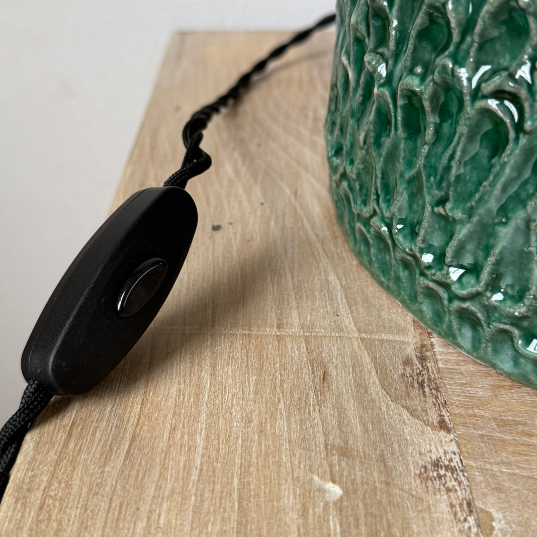 Green Glazed Ceramic Table Lamp