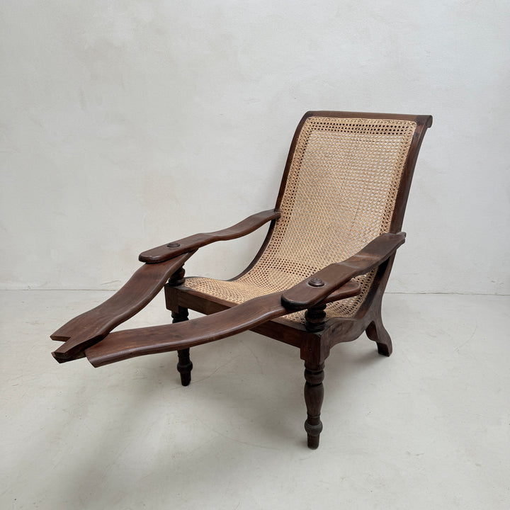 Antique Colonial Cane Campaign Chair Edward