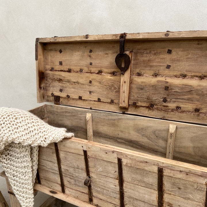 White Washed Teak Lift-Top Console Table | Neilah