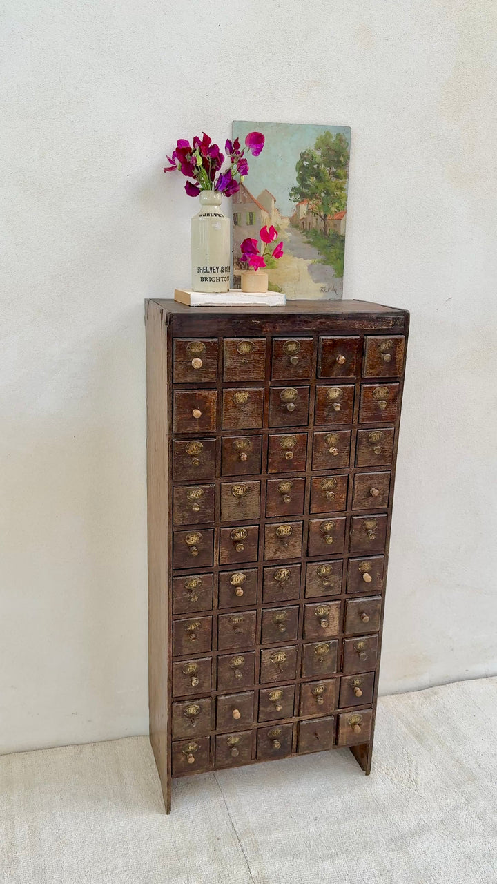 Antique Oak Multi-drawer From French Railway Office