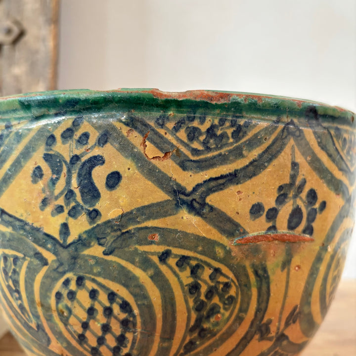 Antique Moroccan Safi Jubbaha Bowl | Saba