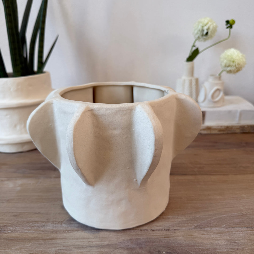 Natural Stoneware Ceramic Flower Pot
