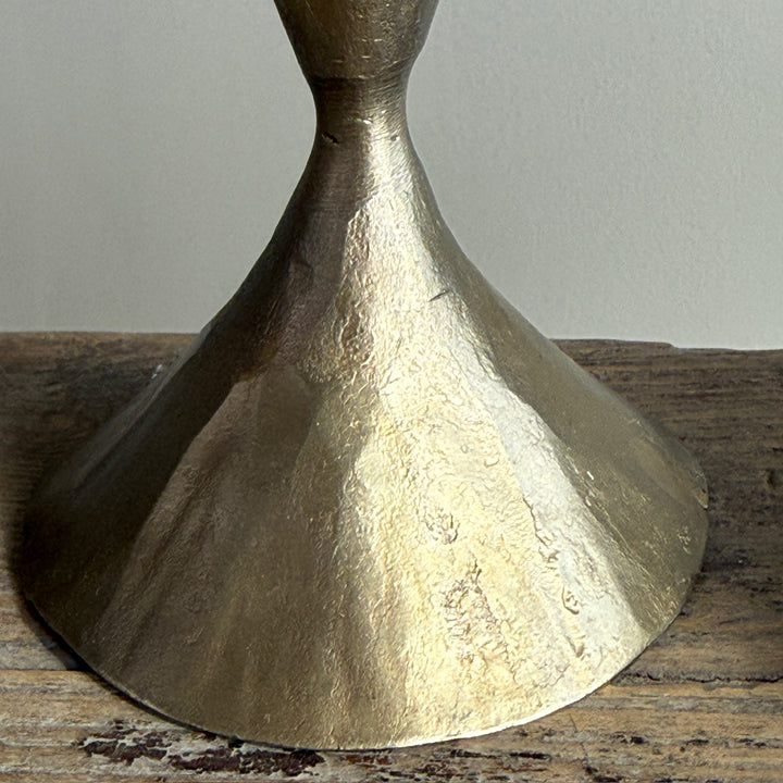 Hammered Brass Metal Candlestick Holder