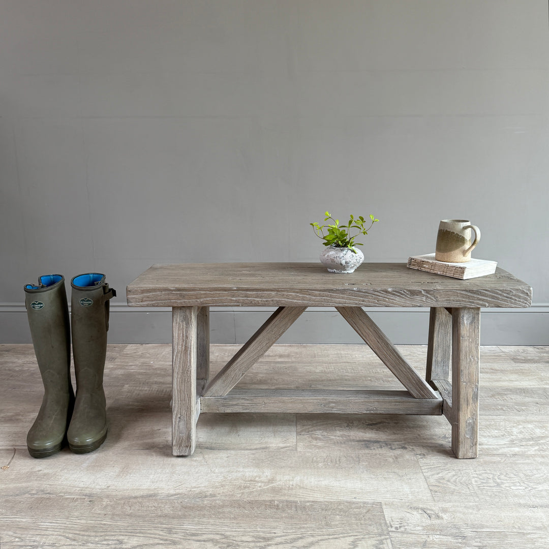 Reclaimed Rustic Elm Bench | Cambridge