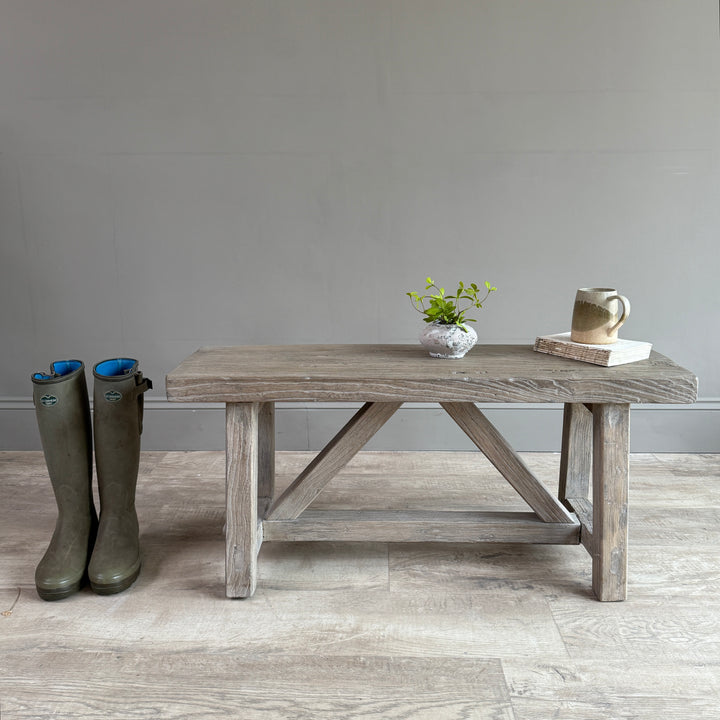 Reclaimed Rustic Elm Bench | Cambridge