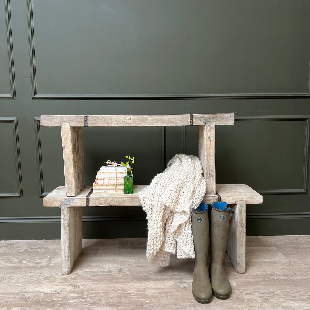 Reclaimed White Washed Benches