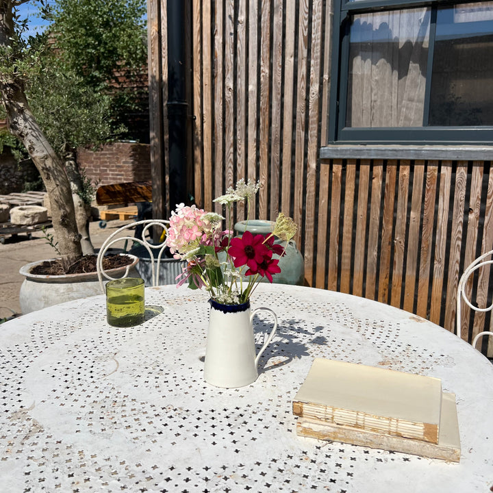 Vintage French Provincial Style White Iron Bistro Set | Stephanie