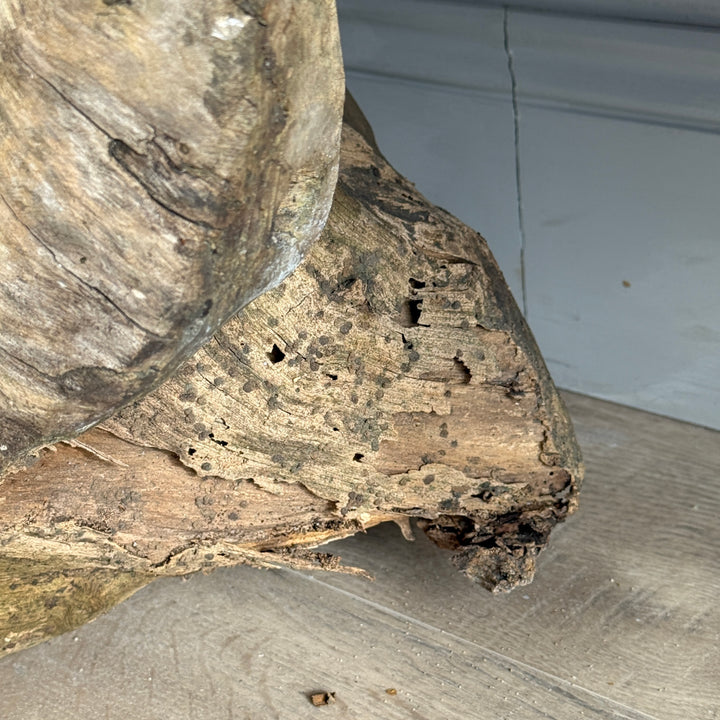 Antique Indonesian weathered carved bench