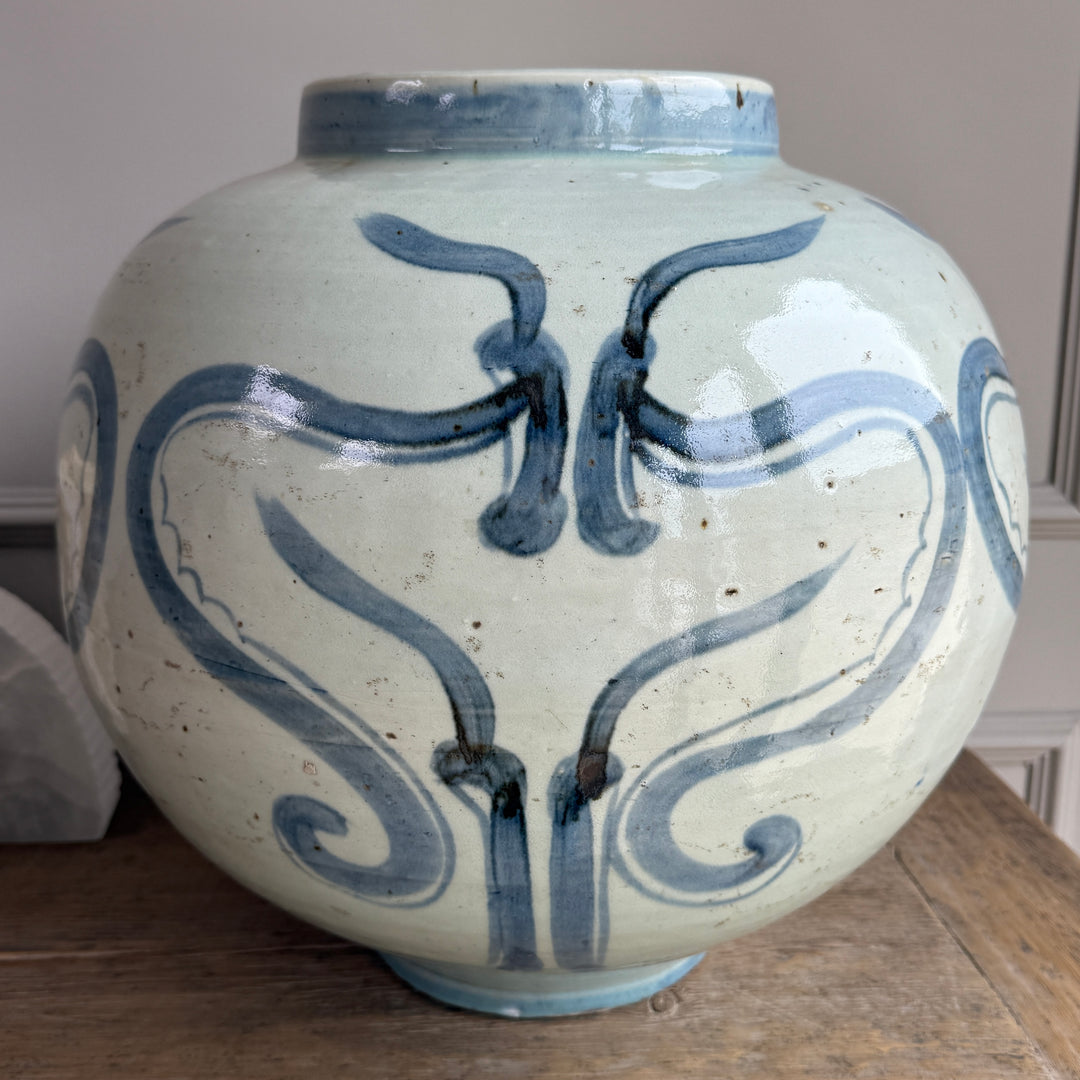 Porcelain Hand-Painted Blue & White Vase | May