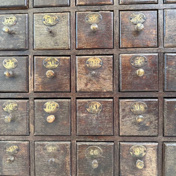 Antique Oak Multi-drawer From French Railway Office