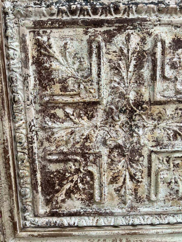 Huge Vintage Metal ceiling tile Artwork